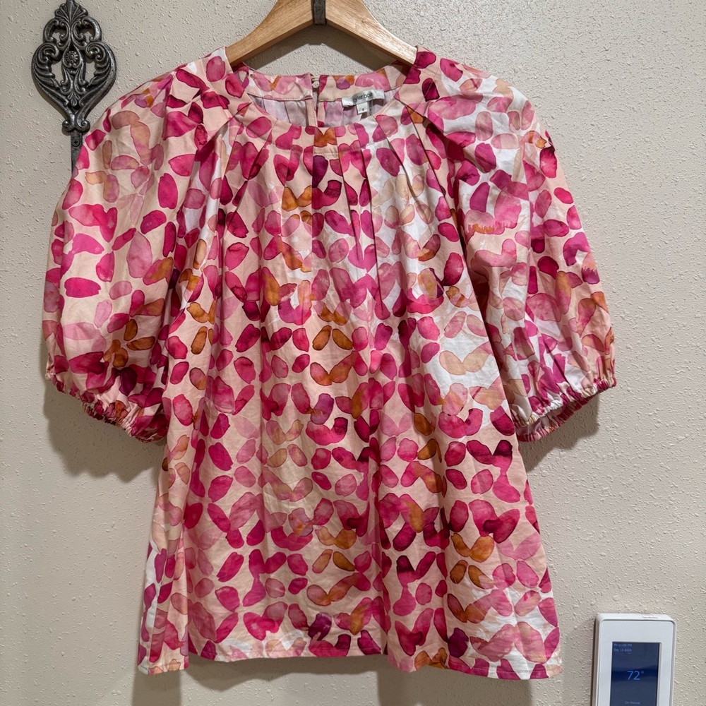 Tyler Boe Pink and Orange Floral Blouse S